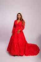 Robe de mariée dentelle rouge